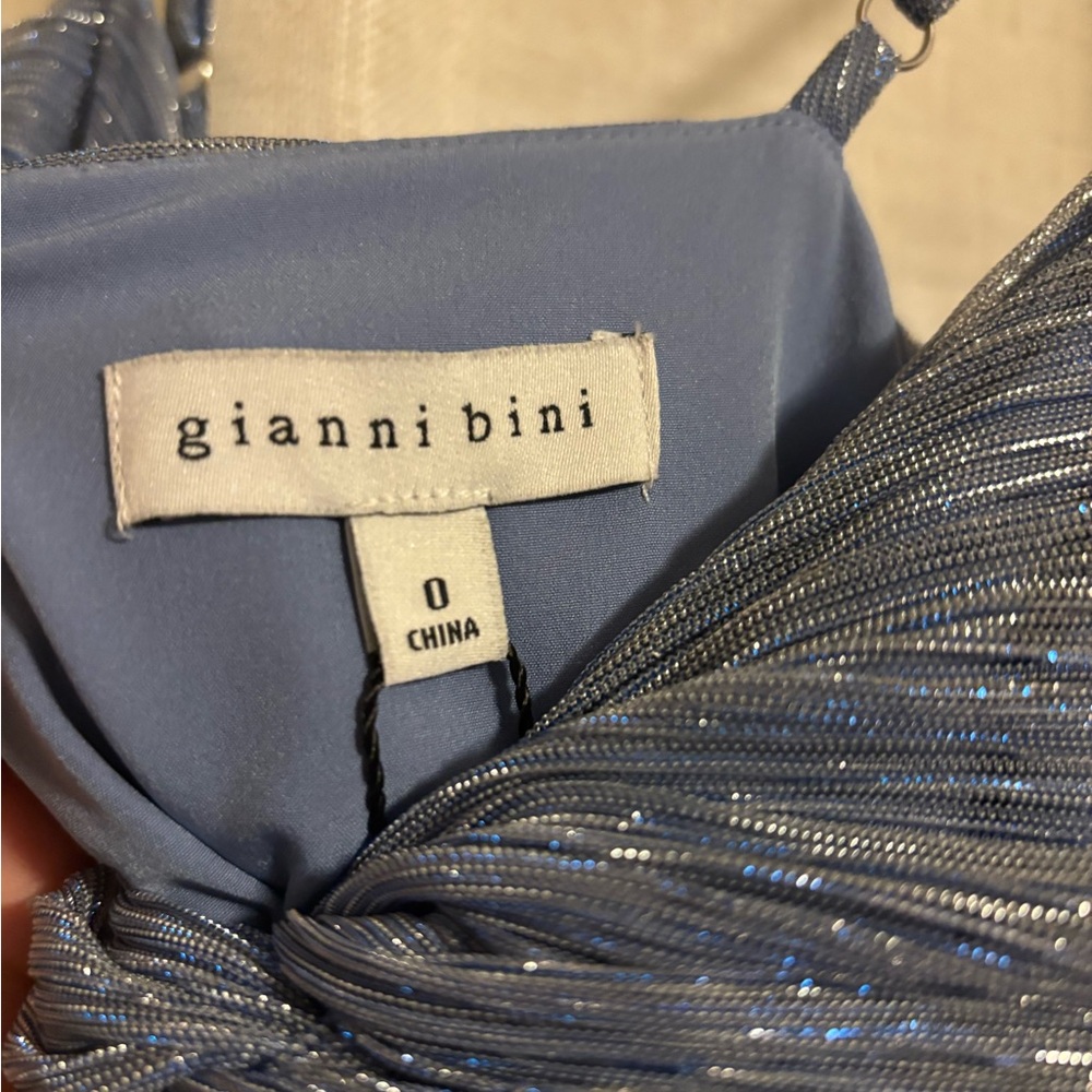 Gianni Bini Metallic Blue Dress (“Chambray” color) - Picture 7 of 10